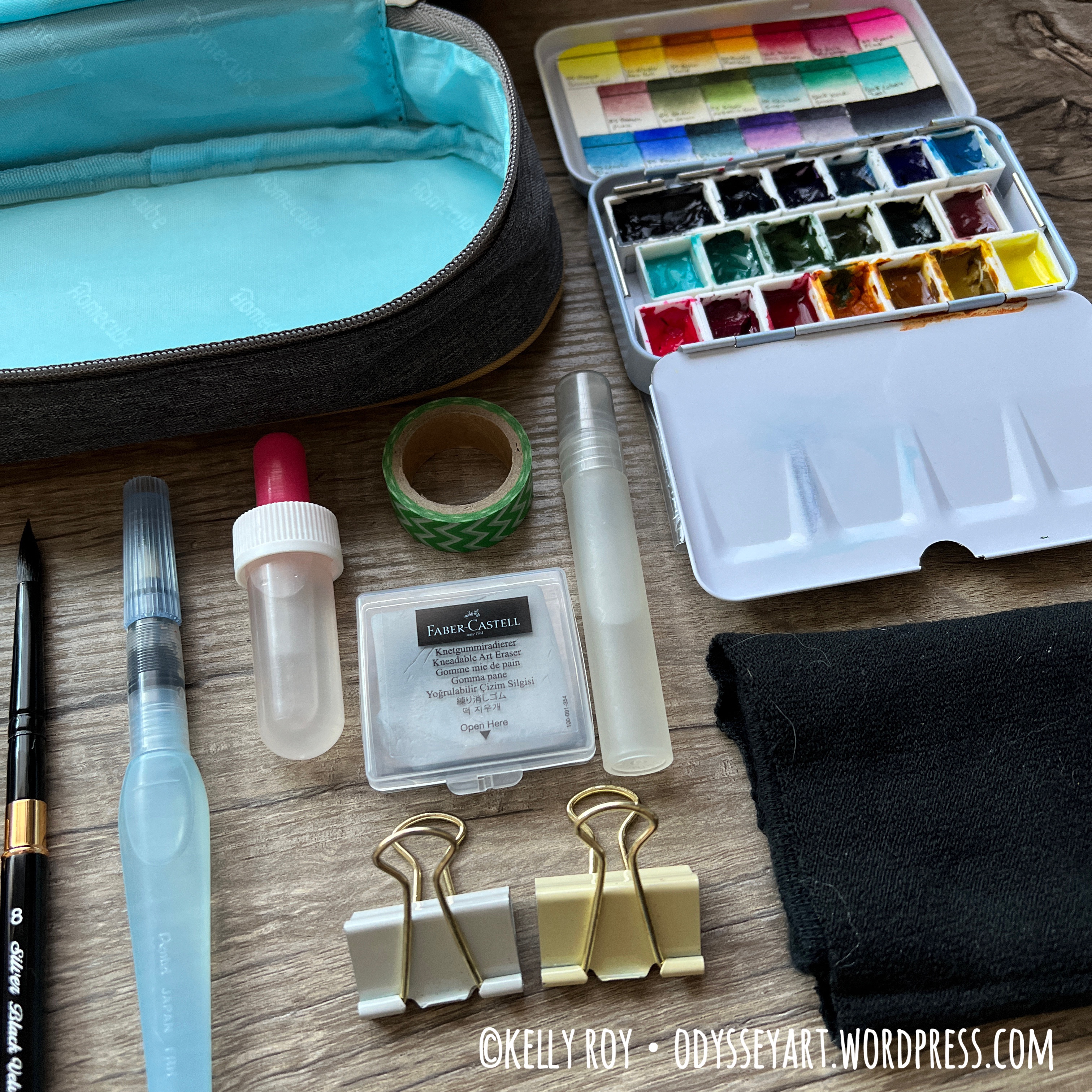Simple and compact travel watercolor setup – Odyssey Art